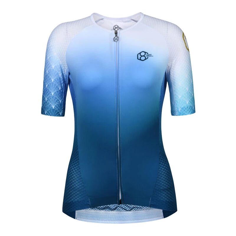 Maillot A Vélo Au Manches Courtes Pour Femmes Blue 8andCounting 3 Maillot A Vélo Au Manches Courtes Pour Femmes Blue 8andCounting
