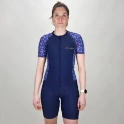 Maillot Cyclisme Femme Bleu Ecoresponsable -Vélo Mania maillot cyclisme femme bleu ecoresponsable 3