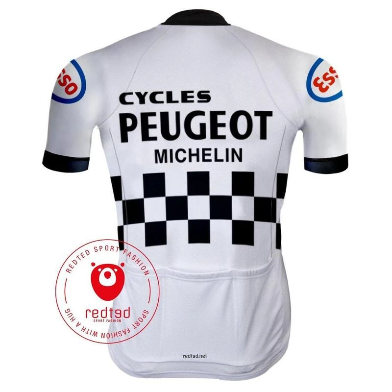 MAILLOT CYCLISME VINTAGE PEUGEOT BLANC - REDTED 4 MAILLOT CYCLISME VINTAGE PEUGEOT BLANC - REDTED – Image 2