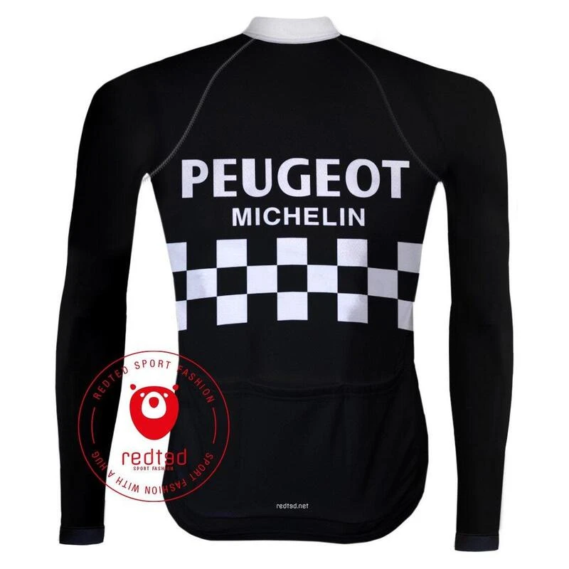 Maillot Cyclisme Vintage Peugeot (POLAIRE) - REDTED – Noir 4 Maillot Cyclisme Vintage Peugeot (POLAIRE) - REDTED – Noir – Image 2