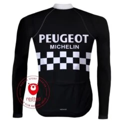 Maillot Cyclisme Vintage Peugeot - REDTED – Noir -Vélo Mania maillot cyclisme vintage peugeot redted noir 6