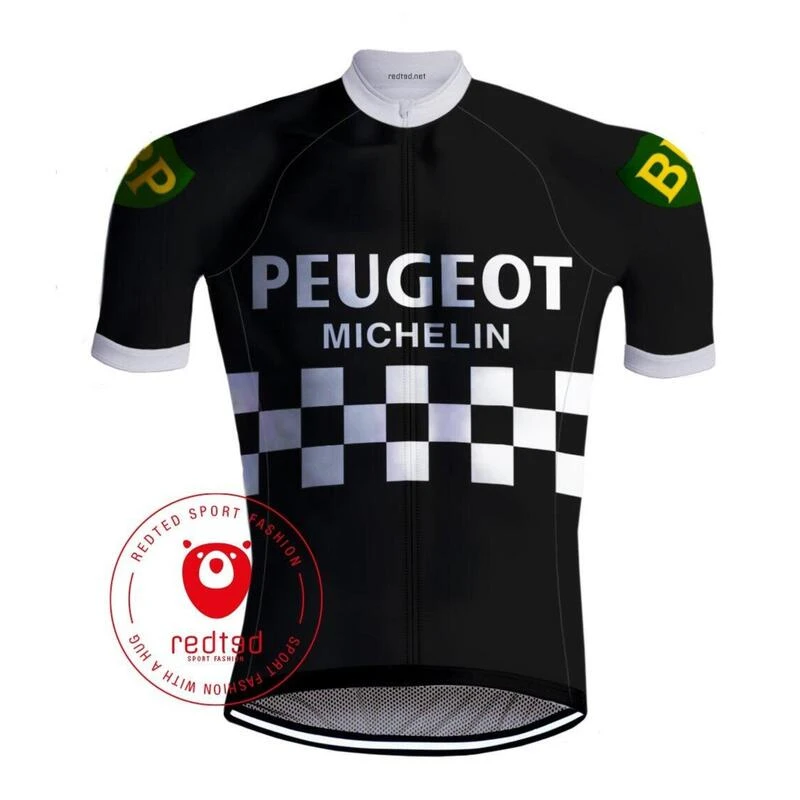 Maillot Cyclisme Vintage Peugeot - REDTED - Noir 3 Maillot Cyclisme Vintage Peugeot - REDTED - Noir