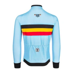 Bioracer Maillot Cycliste à Manches Longues - Bleu - Officiel Equipe Belgique (2023) -Vélo Mania maillot cycliste a manches longues bleu officiel equipe belgique 2023 2