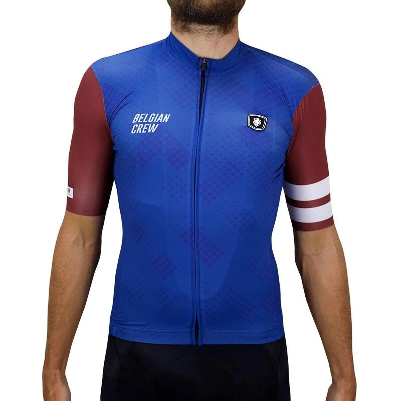 Maillot De Cyclisme Manches Courtes Bleu & Rouge 'Paterberg' 3 Maillot De Cyclisme Manches Courtes Bleu & Rouge 'Paterberg'