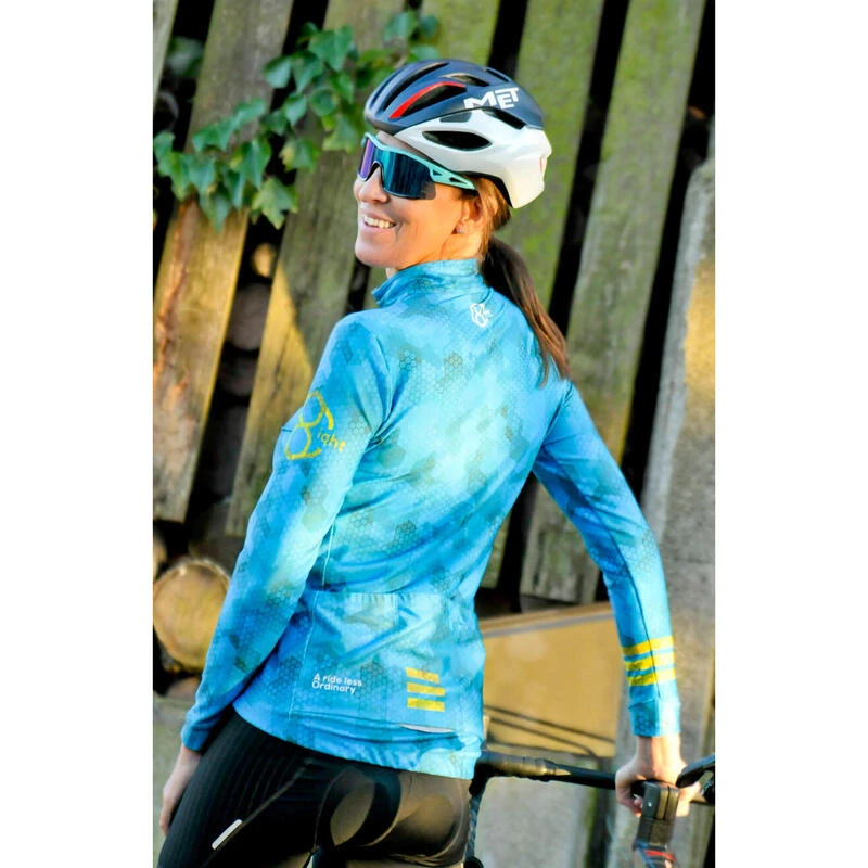 Maillot De Cyclisme Ouatiné Manches Longues Pour Femmes Bleu 8andCounting 5 Maillot De Cyclisme Ouatiné Manches Longues Pour Femmes Bleu 8andCounting – Image 3