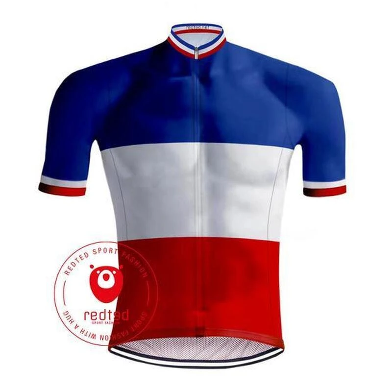 Maillot De Cyclisme Rétro Champion Française Tricolore - RedTed 3 Maillot De Cyclisme Rétro Champion Française Tricolore - RedTed