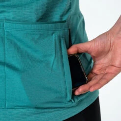 Riverside Maillot De Vélo Manches Courtes Femme GRAVEL 900 Bleu (48% Mérinos) -Vélo Mania maillot de velo manches courtes femme gravel 900 bleu 48 merinos 3