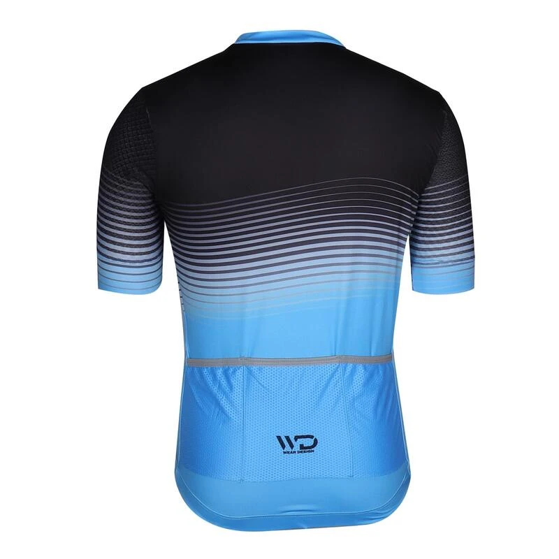 Maillot De Vélo Manches Courtes WAVE Noir/bleu 4 Maillot De Vélo Manches Courtes WAVE Noir/bleu – Image 2