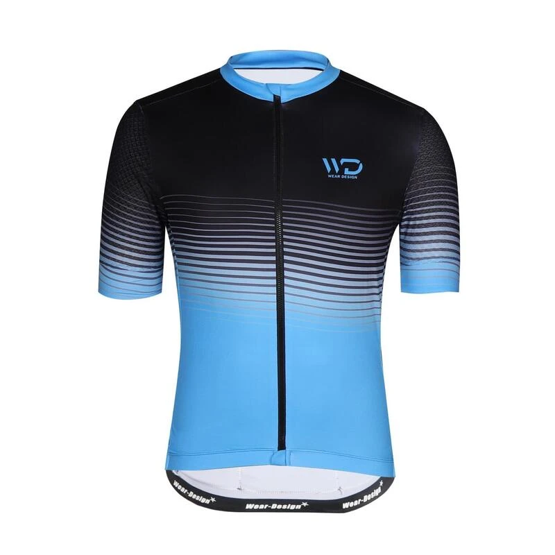 Maillot De Vélo Manches Courtes WAVE Noir/bleu 3 Maillot De Vélo Manches Courtes WAVE Noir/bleu