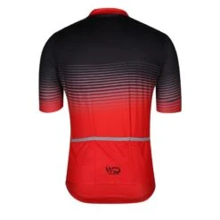 Maillot De Vélo Manches Courtes WAVE Noir/rouge -Vélo Mania maillot de velo manches courtes wave noirrouge 1