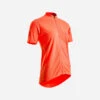 Maillot Manches Courtes Vélo 100 Femme Corail 1 Maillot Manches Courtes Vélo 100 Femme Corail -Vélo Mania maillot manches courtes velo 100 femme corail