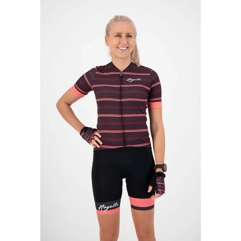 Rogelli Maillot Manches Courtes Velo Femme - Stripe 6 Rogelli Maillot Manches Courtes Velo Femme - Stripe – Image 4