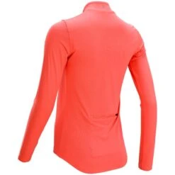 Maillot Manches Longues Vélo Route Femme 100 Corail -Vélo Mania maillot manches longues velo route femme 100 corail 2