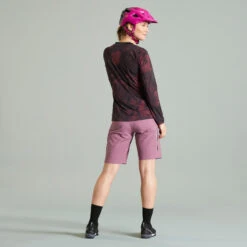 Rockrider MAILLOT MANCHES LONGUES VELO VTT EXPL 500 FEMME NOIR BORDEAUX -Vélo Mania maillot manches longues velo vtt expl 500 femme noir bordeaux 3