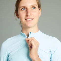 Rockrider Maillot Vélo VTT Femme Manches Courtes Race Bleu -Vélo Mania maillot velo vtt femme manches courtes race bleu 3