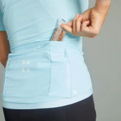 Rockrider Maillot Vélo VTT Femme Manches Courtes Race Bleu -Vélo Mania maillot velo vtt femme manches courtes race bleu 4