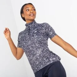 Dare 2b Persist Maillot à Manches Courtes Zippé 7/8 Pour Femme - Noir -Vélo Mania persist maillot a manches courtes zippe 78 pour femme noir 3