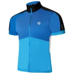 Dare 2b Protraction II T-shirt De Cyclisme Zippé à Manches Courtes Pour Homme - Bleu -Vélo Mania protraction ii t shirt de cyclisme zippe a manches courtes pour homme bleu 1