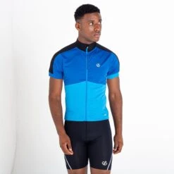 Dare 2b Protraction II T-shirt De Cyclisme Zippé à Manches Courtes Pour Homme - Bleu -Vélo Mania protraction ii t shirt de cyclisme zippe a manches courtes pour homme bleu 3
