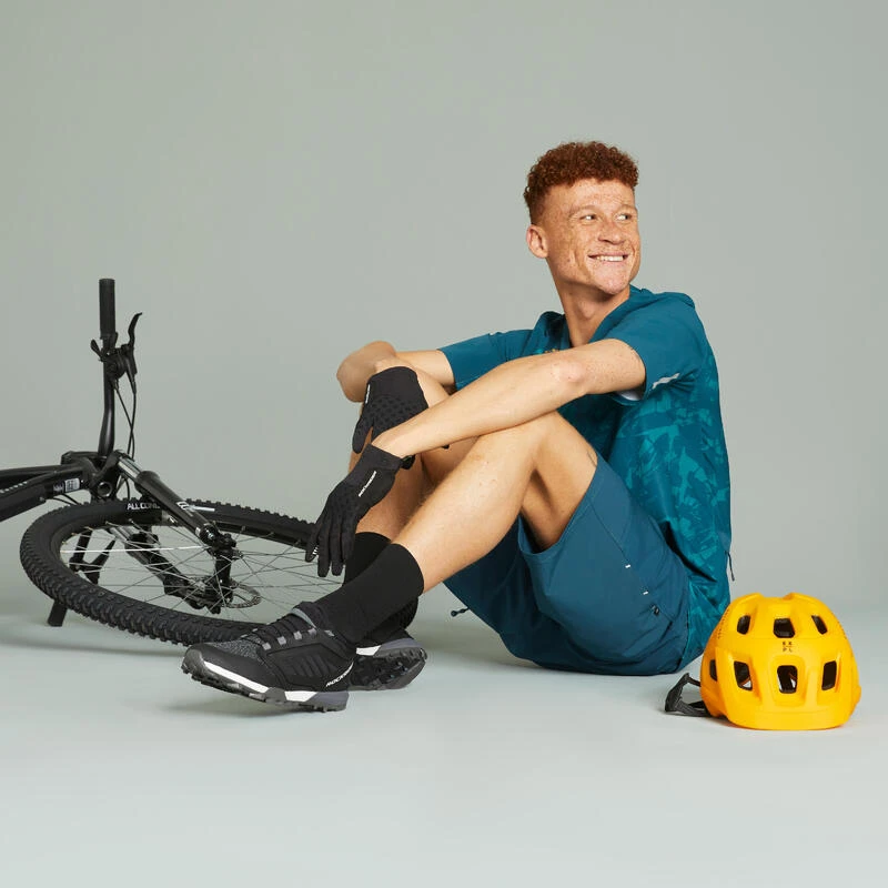 Rockrider SHORT VELO VTT EXPL 500 BLEU VERT HOMME 5 Rockrider SHORT VELO VTT EXPL 500 BLEU VERT HOMME – Image 3