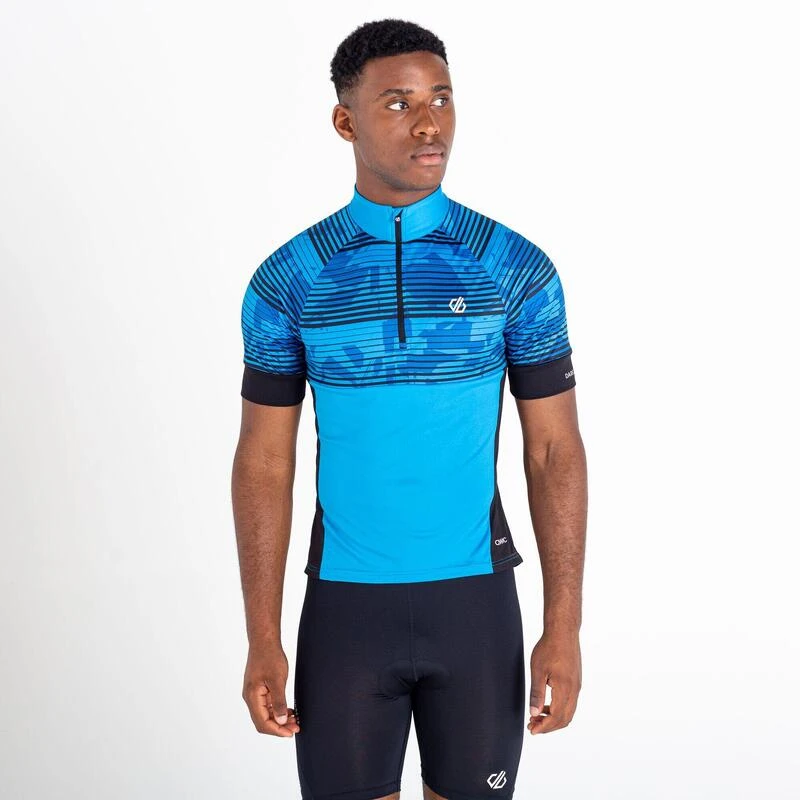 Dare 2b Stay The Course II T-shirt De Cyclisme Zippé à Moitié Pour Homme - Bleu Vif 6 Dare 2b Stay The Course II T-shirt De Cyclisme Zippé à Moitié Pour Homme - Bleu Vif – Image 4
