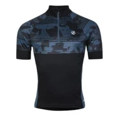 Dare 2b Stay The Course II T-shirt De Cyclisme Zippé à Moitié Pour Homme - Noir