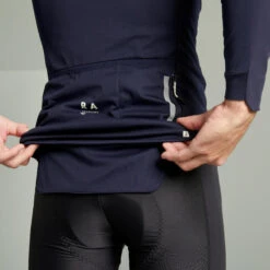 Veste Hiver VTT Manches Longues Rockrider RACE Bleu Nuit -Vélo Mania veste hiver vtt manches longues rockrider race bleu nuit 3