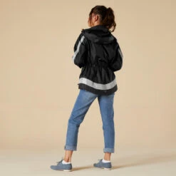 BTWIN VESTE PLUIE VÉLO VILLE 540 FEMME NOIRE CERTIFIÉE EPI VISIBILITÉ -Vélo Mania veste pluie velo ville 540 femme noire certifiee epi visibilite 2